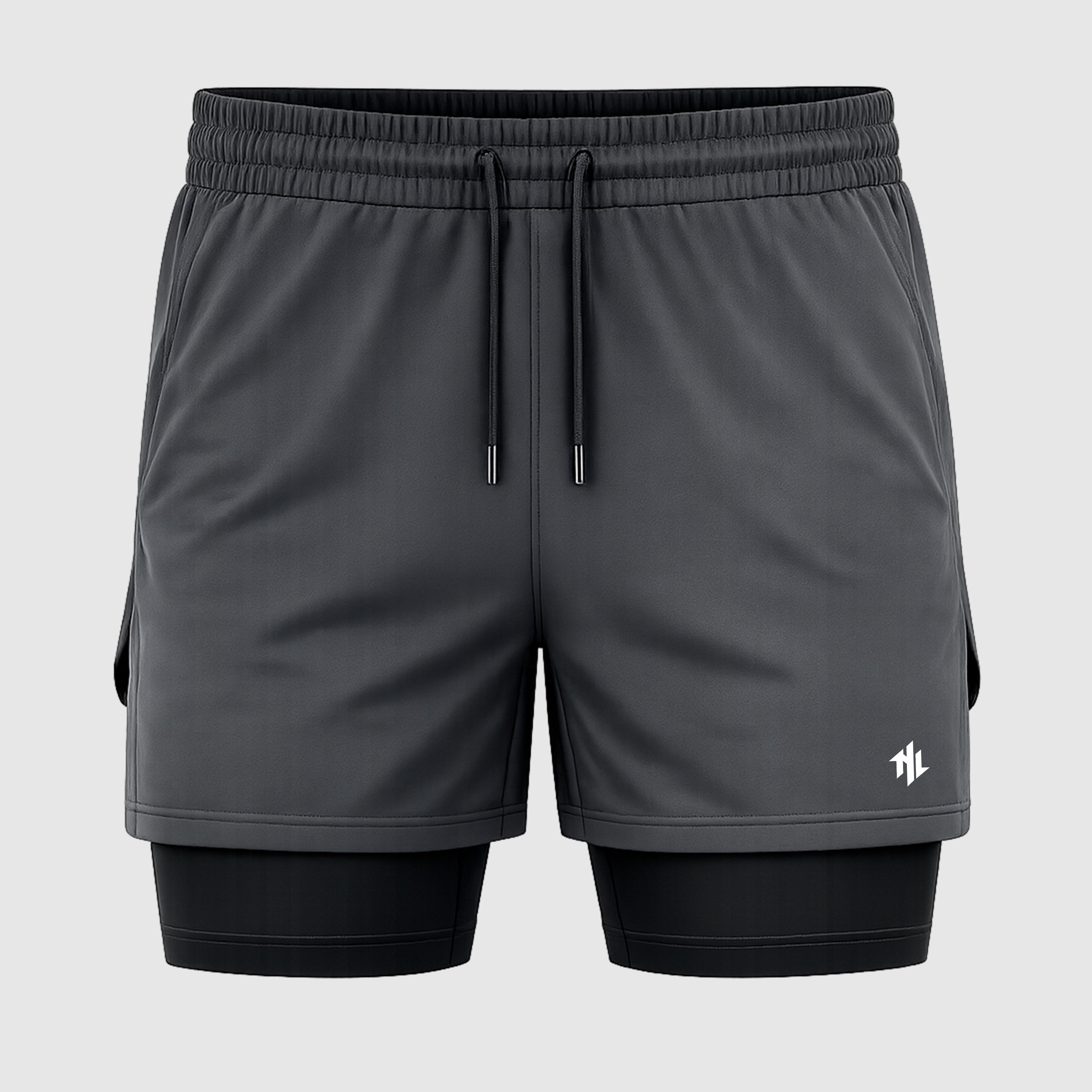 SHORT DE COMPRESSÃO ''LOGO'' CINZA