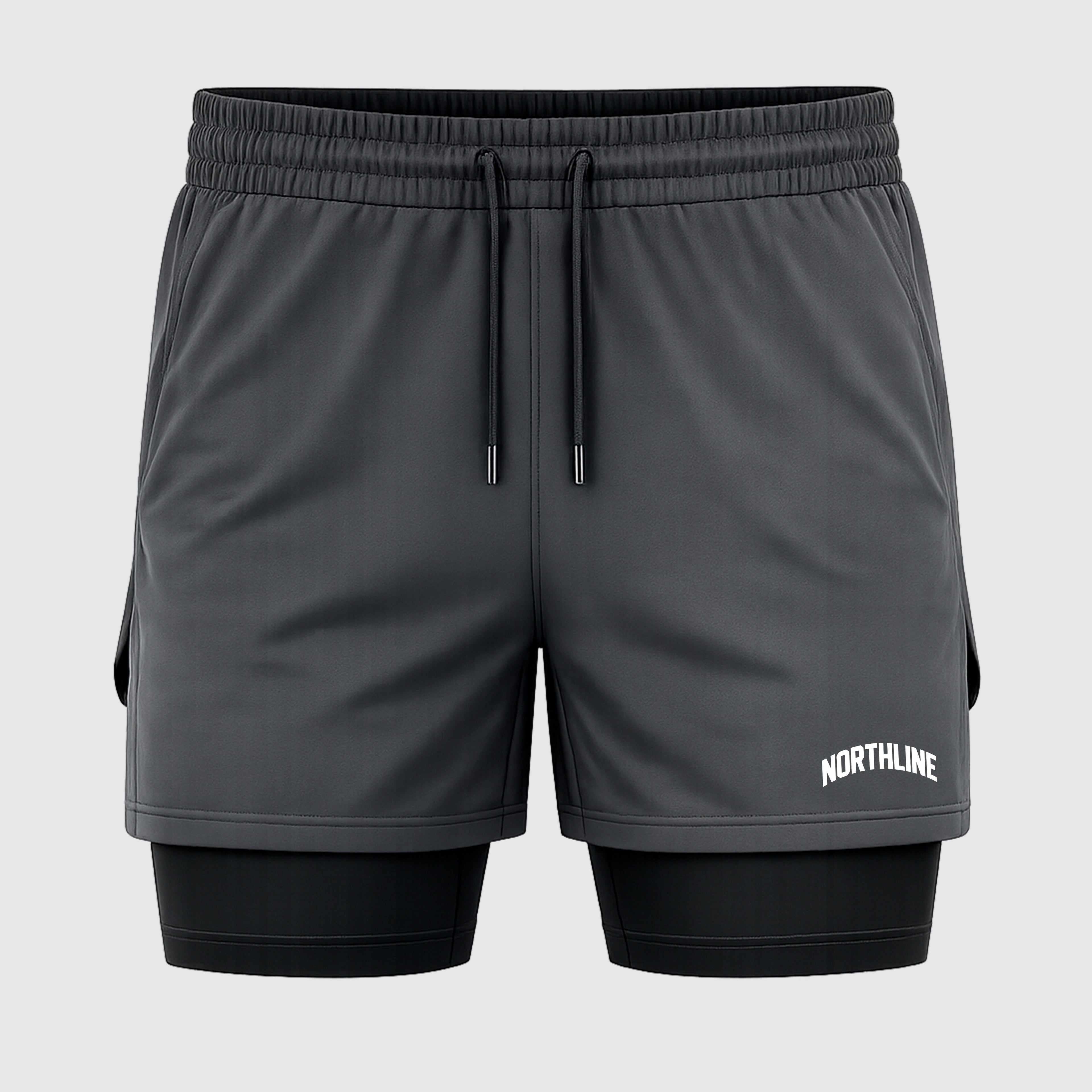 SHORT DE COMPRESSÃO ''MINIMALISTA'' CINZA